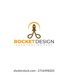 Icono de cohete con disparo de alta velocidad hacia arriba, logotipos de velocidad
