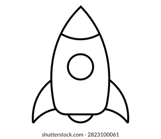 Rocket icon illustrates a spacecraft launching into the deep outer.