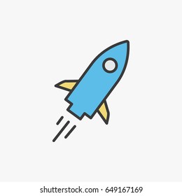 Rocket  icon illustration isolated sign symbol