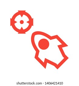 Rocket icon illustration isolated vector sign symbol - Vector