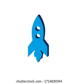Rocket icon illustration isolated vector sign symbol
isometric. 3d  sign isolated on white background.