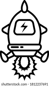 Ilustración de icono de cohete símbolo de signo vector aislado.