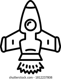 Ilustración de icono de cohete símbolo de signo vector aislado.