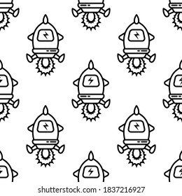 Ilustración de icono de cohete símbolo de signo vector aislado.