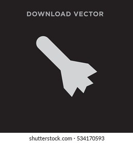 Rocket icon illustration isolated vector sign symbol on black background