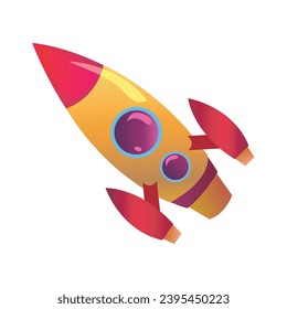 Un vector de ilustración de Rocket Icon con color rojo y amarillo. Se puede usar para diseño o ilustración moderna.