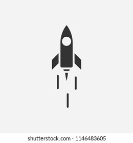 Rocket icon illustration,vector space sign symbol