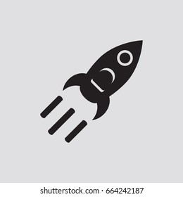 Rocket icon infographic isolated on grey background.Vector illustration.