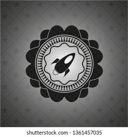 rocket icon inside black emblem. Vintage.