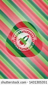 rocket icon inside christmas badge.