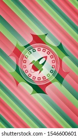 rocket icon inside christmas emblem.