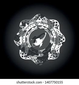 rocket icon inside grey camo texture