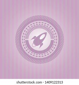 rocket icon inside pink icon or emblem