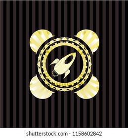 rocket icon inside shiny badge