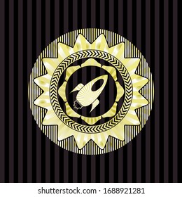 rocket icon inside shiny emblem