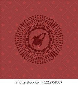 rocket icon inside vintage red emblem
