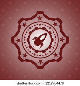 rocket icon inside vintage red emblem