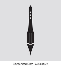 Rocket icon isolated on grey background.Vector illustration.