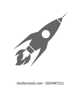 Raketensymbol einzeln auf weißem Hintergrund. Vektorgrafik. EPS10.
