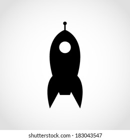 Rocket Icon Isolated on White Background