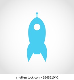 Rocket Icon Isolated on White Background