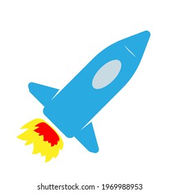 Rocket icon isolated on white background. Hand drawn element, vector illustration.