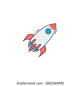 Raketensymbol einzeln auf weißem Hintergrund