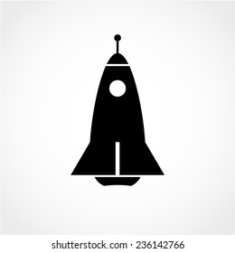 Rocket Icon Isolated on White Background
