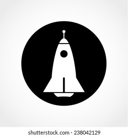 Rocket Icon Isolated on White Background