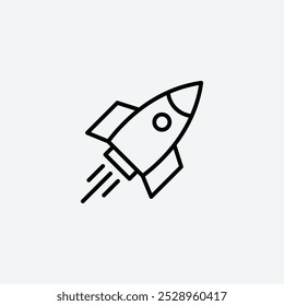 Rocket icon isolated on the white background.