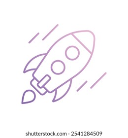 Rocket icon isolated on a white background. Vector illustration.