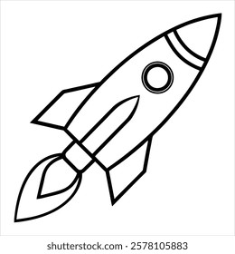 rocket icon isolated on white	