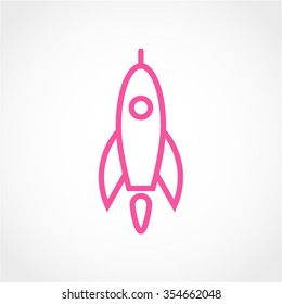 Rocket Icon Isolated on White Background