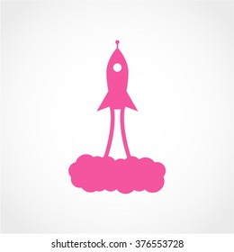 Rocket Icon Isolated on White Background