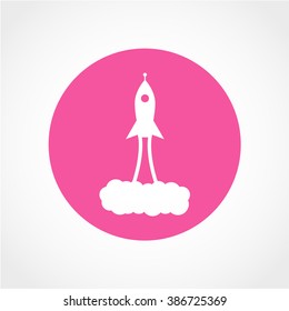 Rocket Icon Isolated on White Background