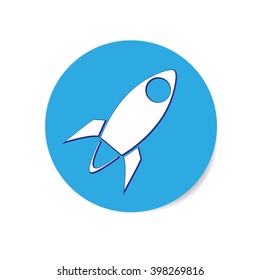 Rocket icon isolated on a white background