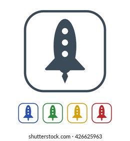Rocket icon isolated on white background. vector illustration icon
