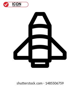 rocket icon isolated sign symbol vector illustration - high quality black style vector icons
