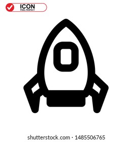 rocket icon isolated sign symbol vector illustration - high quality black style vector icons
