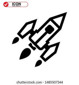 rocket icon isolated sign symbol vector illustration - high quality black style vector icons
