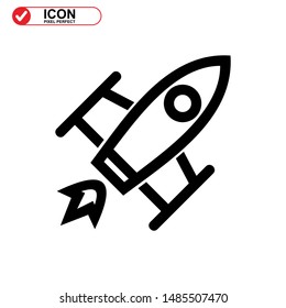 rocket icon isolated sign symbol vector illustration - high quality black style vector icons
