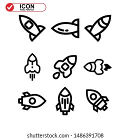 rocket icon isolated sign symbol vector illustration - Collection of high quality black style vector icons
