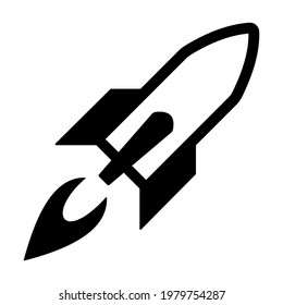 Rocket icon isolated vector illustration. High quality black style vector icon