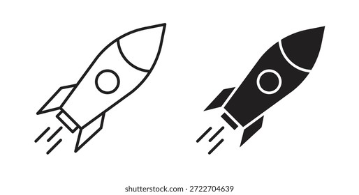 Raketensymbol, einzelne Vektorgrafik. Vektorpiktogramm für Web und App