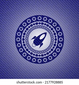rocket icon with jean texture. 