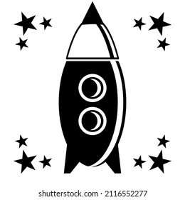 Rocket icon. Rocket launch, launch icon in flat black line style isolated on white background