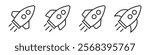 Rocket icon. Rocket launch line icon. Flying rocket icon.