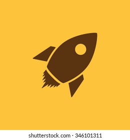 The rocket icon. Launch and speed symbol. Flat Vector illustration