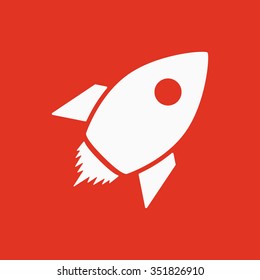 The rocket icon. Launch and speed symbol. Flat Vector illustration