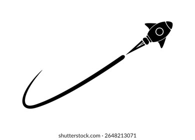 rocket icon, rocket launched icon, growth, startup, flat vector illustration simple design.